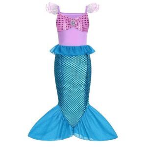 Brand New Princess Little Mermaid Costume Ariel Dress for Girls Birthday Party H